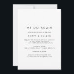 Chic typografi Vi gör det igen Vigseln förnyad Inbjudningar<br><div class="desc">Detta inbjudningskort med chic typografi Vi gör det igen för förnyad vigsel är perfekt för en modern vigselceremoni och firande. Den enkla designen har klassisk minimalistisk svart-vit typografi med en rustik boho-känsla. Kan anpassas till valfri färg. Håll designen minimal och elegant, som den är, eller anpassa den genom att lägga...</div>