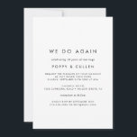 Chic typografi Vi gör det igen Vigseln förnyad Inbjudningar<br><div class="desc">Detta inbjudningskort med chic typografi Vi gör det igen för förnyad vigsel är perfekt för en modern vigselceremoni och firande. Den enkla designen har klassisk minimalistisk svart-vit typografi med en rustik boho-känsla. Kan anpassas till valfri färg. Håll designen minimal och elegant, som den är, eller anpassa den genom att lägga...</div>