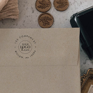 Chic Typography Business Logotyp Circular Adress Självfärgande Stämpel