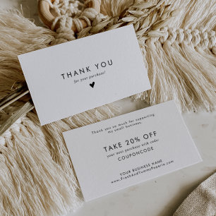 Chic Typography Business Tack Rabattkort