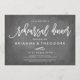 Chic Typography Chalkboard Rehearsal Dinner Inbjudningar
