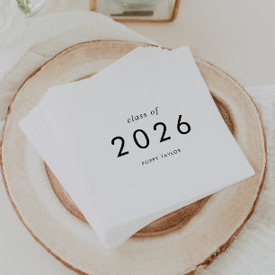 Chic Typography Class of 2025 Studenten Pappersservett