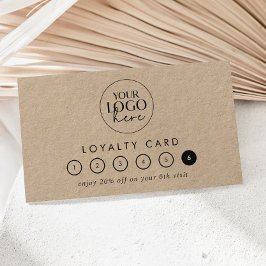 Chic Typography Kraft Logotyp Business Reward 6 Sl Lojalitetskort