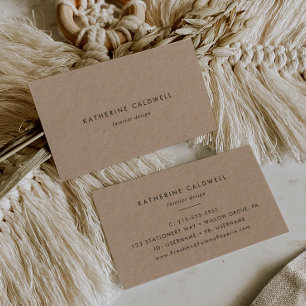 Chic Typography Kraft Papper Affärskort Visitkort