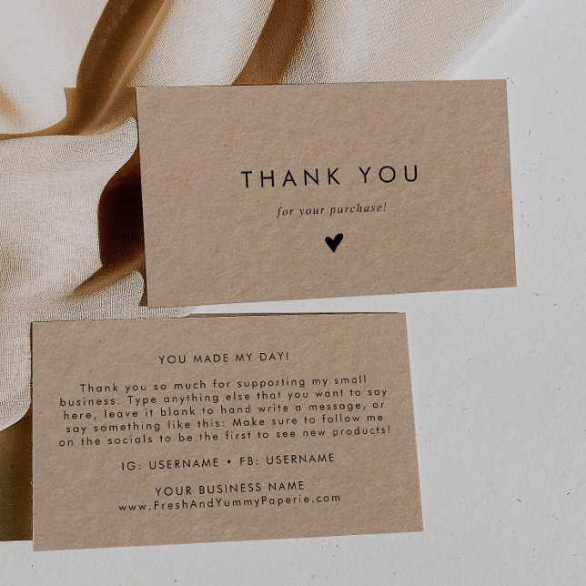 Chic Typography Kraft-Tack, Affärskort Visitkort (Skapare uppladdad)