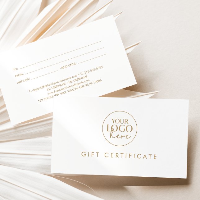 Chic Typography Logotyp Gift Certificate Visitkort (Skapare uppladdad)
