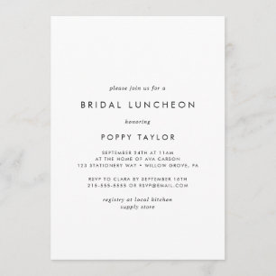 Chic Typography Möhippa Luncheon Inbjudningar