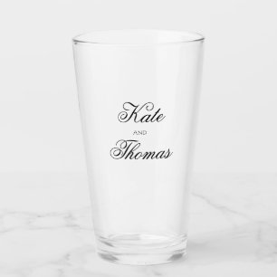 Chic Typography Personlig Bride and Groom Namn Glaskopp
