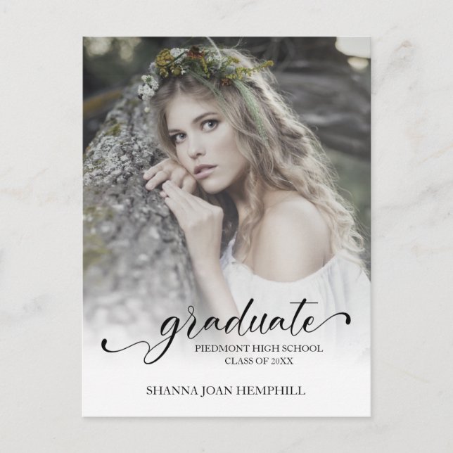 Chic Typography Script Student School Studenten Vykort (Framsida)