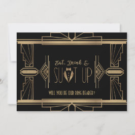 Chic Underbar Gatsby KOMMER ATT VARA MIN RING BEAR Inbjudningar