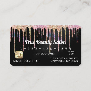 Chic Unicorn Black Metallic Glitter Drives Kredit Visitkort