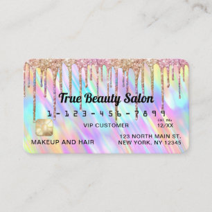 Chic Unicorn HoloGraph Glitter Drives Kredit Visitkort