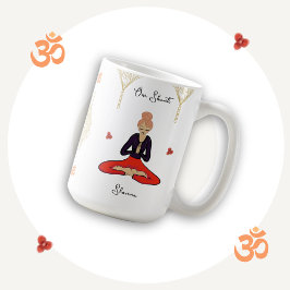 Chic & Unique, Thoughtful Yoga Girl Om Shanti  Kaffemugg