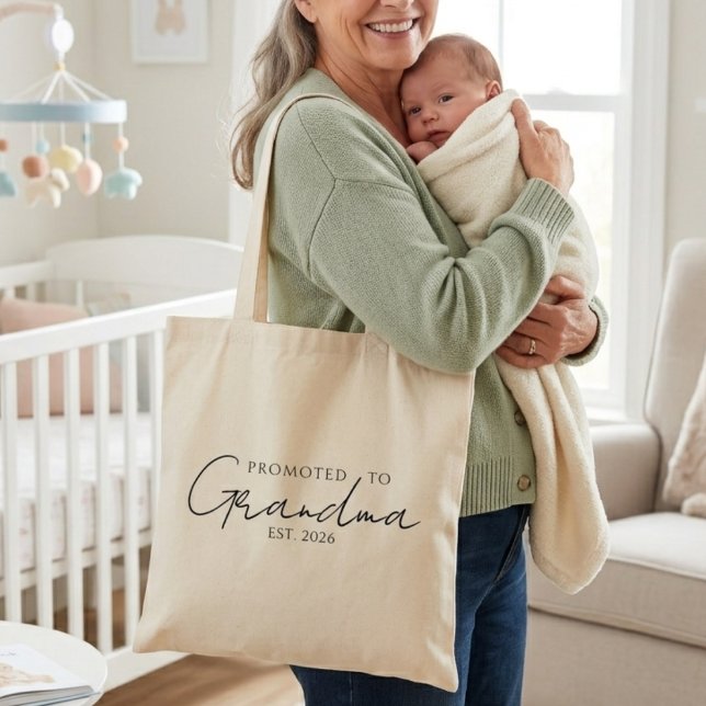 Chic Uppflyttad Till Mormor EST År Design Tygkasse (Skapare uppladdad)