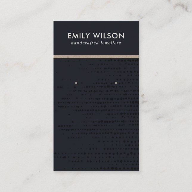 CHIC URBAN BLACK KRAFT STUD EARRING VISNING CARD VISITKORT (Framsida)