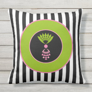 CHIC UTOMHUS- PILLOW_MOD-ANANAS PÅ PLACK-RANDAR KUDDE