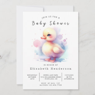 Chic Utskrivbar Anka Baby Shower Inbjudningar