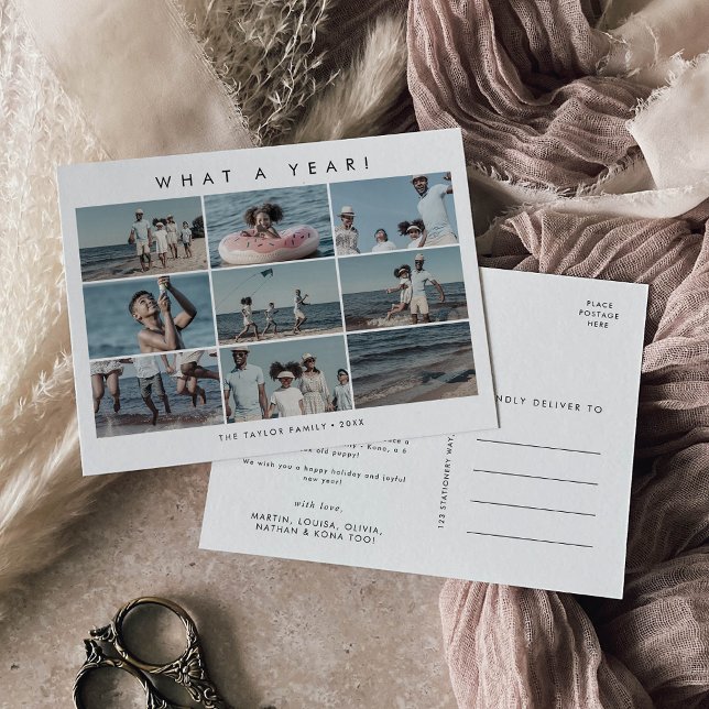 Chic Va ÅR 10 Photo Collage-jul Helg Vykort (Skapare uppladdad)