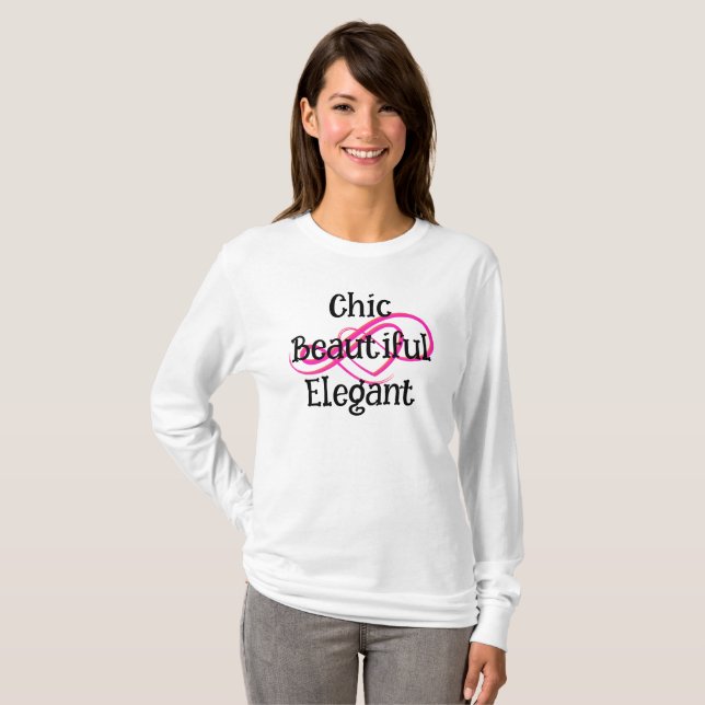 Chic, vacker, elegant t-shirt (Hel framsida)