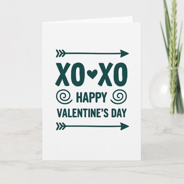 Chic Valentines Day Card Kort (Framsida)