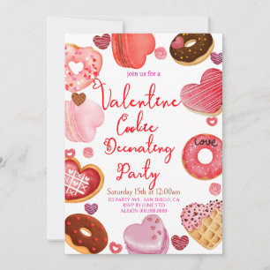 Chic Valentiness Cookie-dekorera Party Inbjudningar