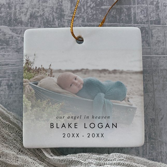 Chic vår ängel i Baby fotominnesmärket Heaven Julgransprydnad Keramik (Skapare uppladdad)