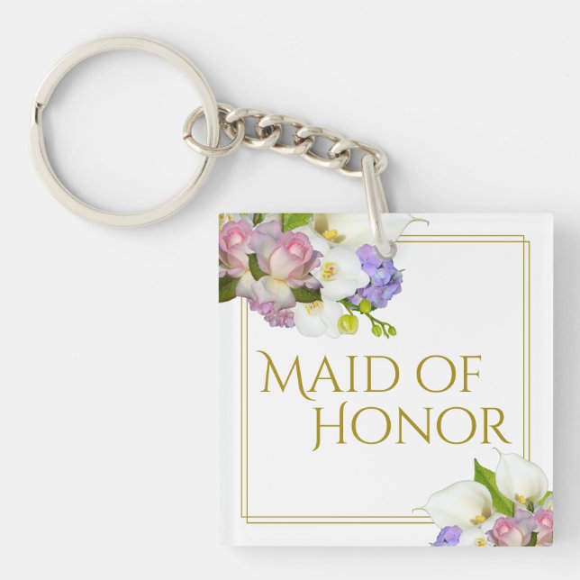 Chic Vår Blommigt Maid of honor bröllopsförmån (Framsidan)