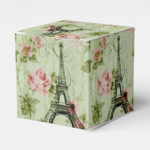 chic vår mynta rosa blommigt paris eiffel torn presentaskar