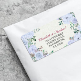 Chic Vattenfärg Botaniska Blommigten Bröllop Adres Adressetikett