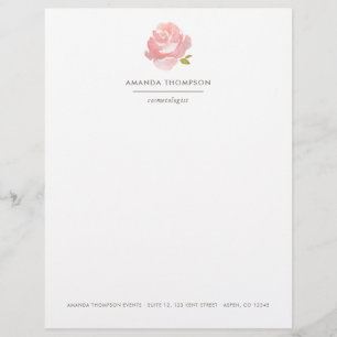 Chic Vattenfärg  Rosa ros Reklamblad