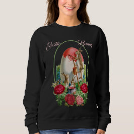 Chic Vattenfärgning Blommigt Ro Utandning Påskhare T Shirt