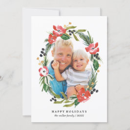 Chic Vattenfärgsalternativ för Blommigt| Jul Julkort