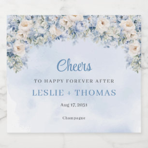 Chic vattenfärgsblått och elfenben ro eucalyptus