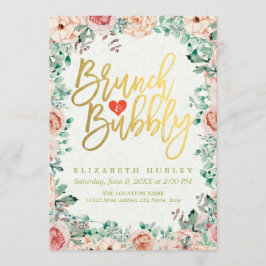 Chic VattenfärgsBlommigt Brunch Bubly-Möhippa Inbjudningar