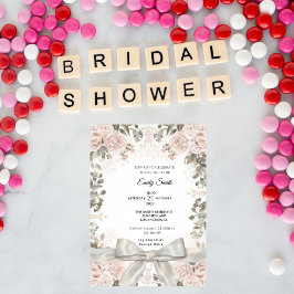 Chic VattenfärgsBlommigt och Elegant Bow-Möhippa Inbjudningar