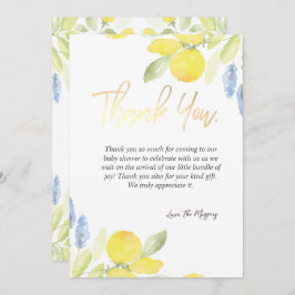 Chic Vattenfärgslemonger Tack Kort