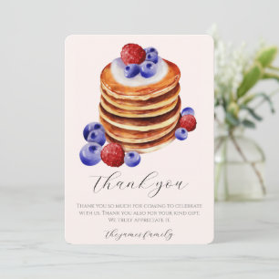 Chic vattenfärgspancakes brunch & babydusch tack kort