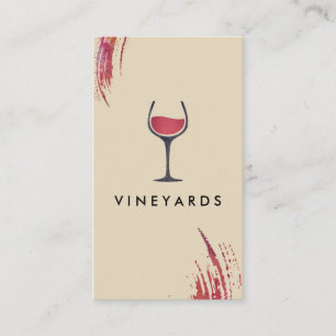 Chic Vattenfärgspenseldrag / Vin / Variation Visitkort