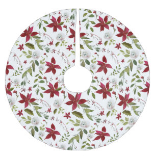 Chic Vattenfärgsrutor, Blommönster Julgransmatta Borstad Polyester