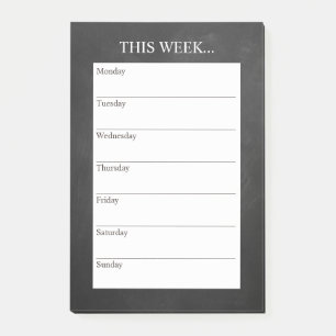 Chic veckovis planering Chalkboard Post-it Block