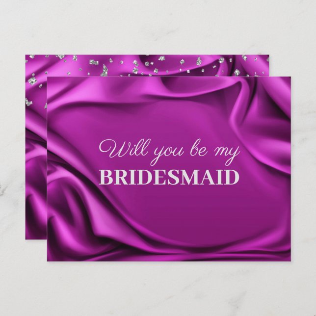 Chic Velvet Lila Silke kommer att bli min Bridesma Vykort (Fram/baksida)