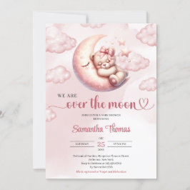 Chic vi är över måne-tjejen Baby Shower Inbjudningar