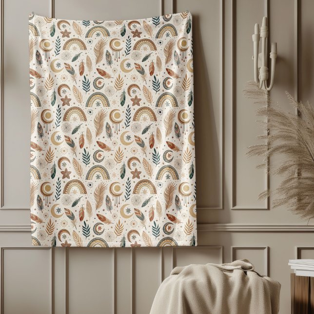 Chic Vibrant Bohemian Rainbow Free Spirited look Fleecefilt (Chic Vibrant Bohemian Rainbow Free-Spirited Look Fleece Blanket)