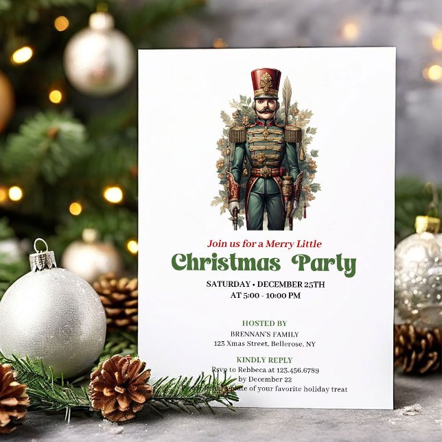 Chic Victorian Christmas Nutcracker Party Invites Inbjudningar (Chic Victorian Christmas Nutcracker Party Invites)
