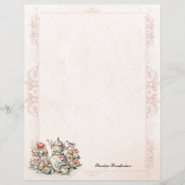 Chic Victorian High Tea Personal Stationery Papper
