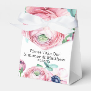 Chic Victorian Rosa Peony Daisy Bröllop Presentaskar
