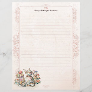 Chic Victorian Tea Monogram Lintrad stationeri