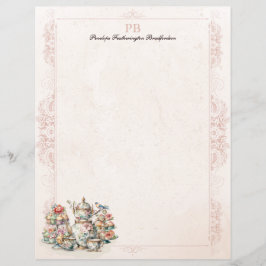 Chic Victorian Tea Monogrammed Stationery Papper