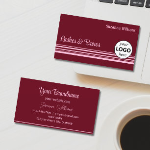 Chic Vin Red Rosa Rand med Logotyp Professionell Visitkort
