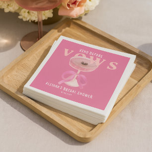 Chic Vino före löften Rosa vinbåge Bröllopsdusch Pappersservett